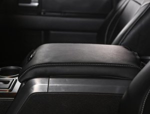 Subaru Outback Center Console Cover - PRP Seats - Black with Silver Stitch - `15-`20